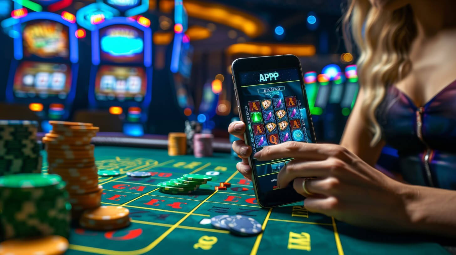 22win mobile app interface showing casino and sports betting on a smartphone